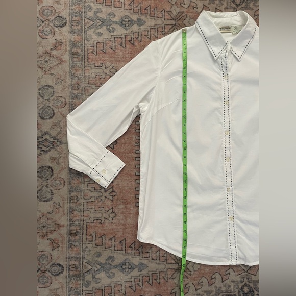 St. John’s Bag White Neutral 90s Preppy Coastal Grandma Button Down Shirt Large - Picture 4 of 5